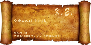 Kokovai Erik névjegykártya